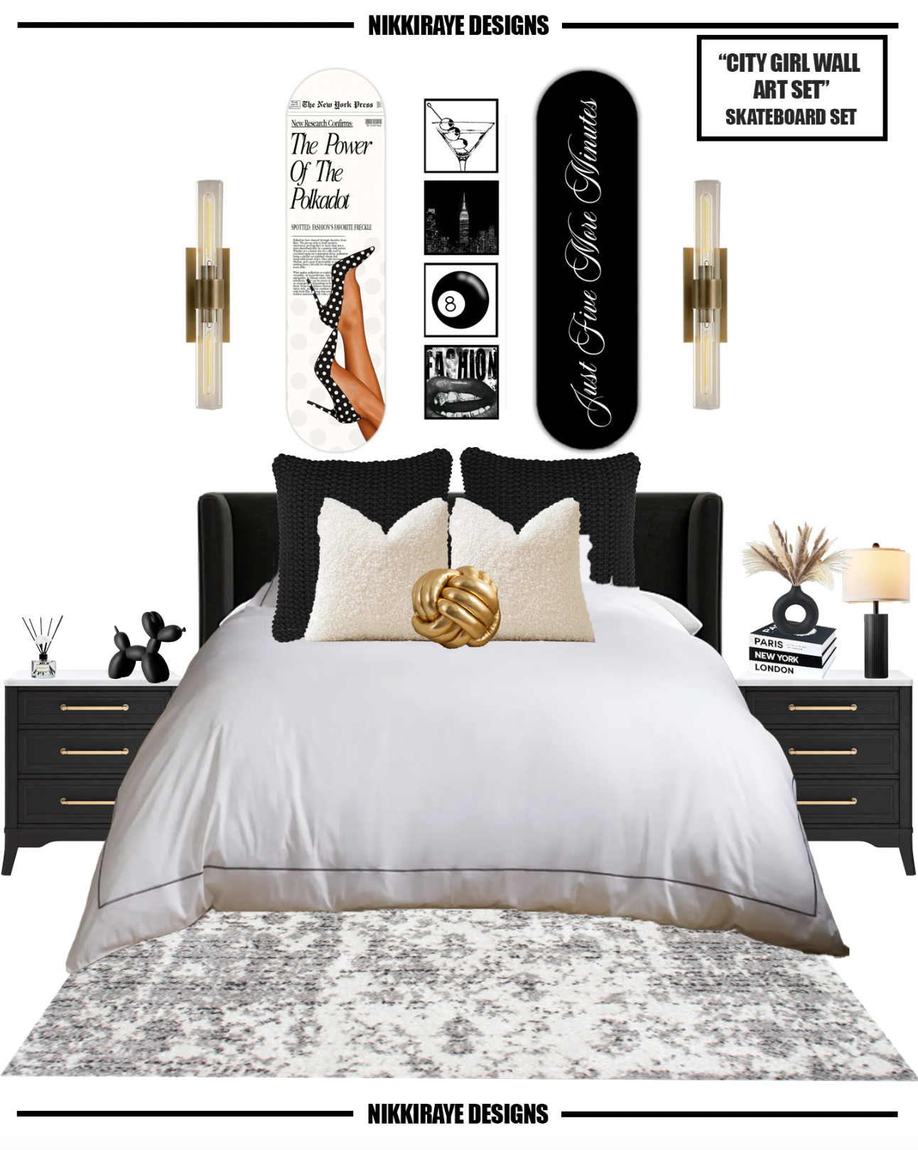 CITY GIRL WALL ART SET