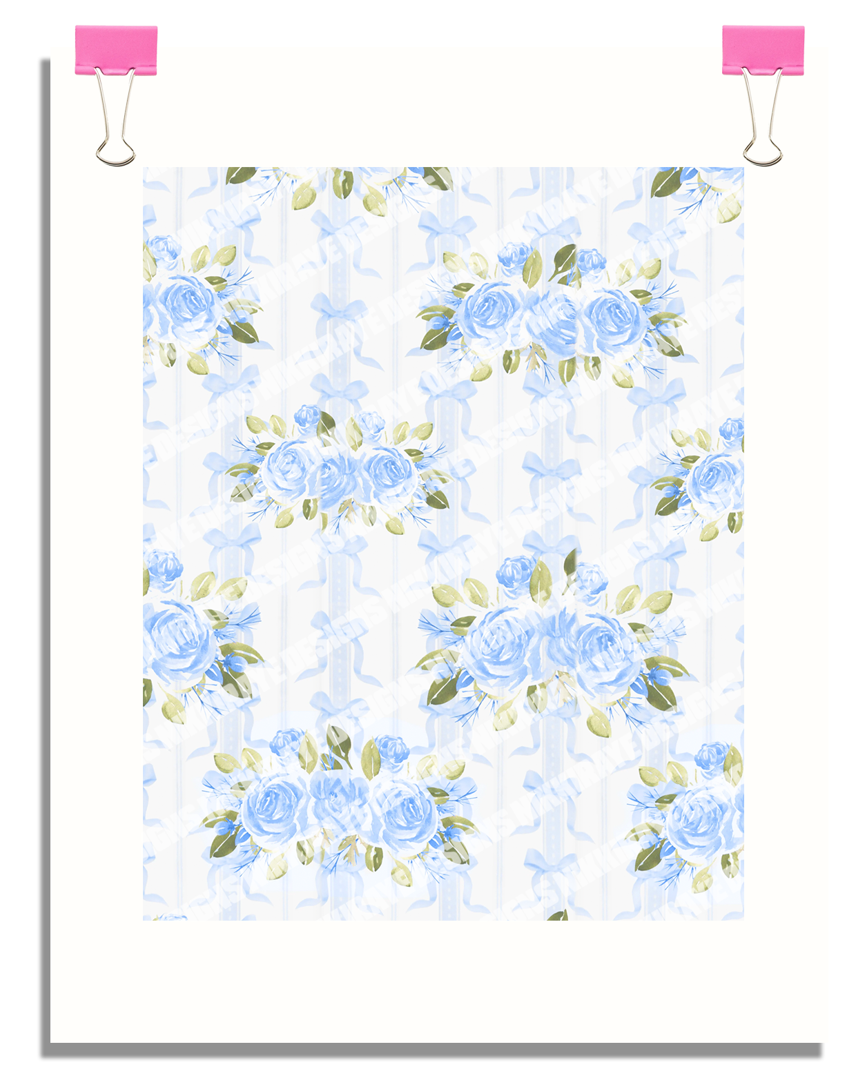 BLUE FLORAL POSTER