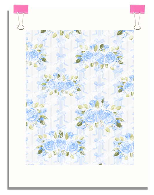 BLUE FLORAL POSTER